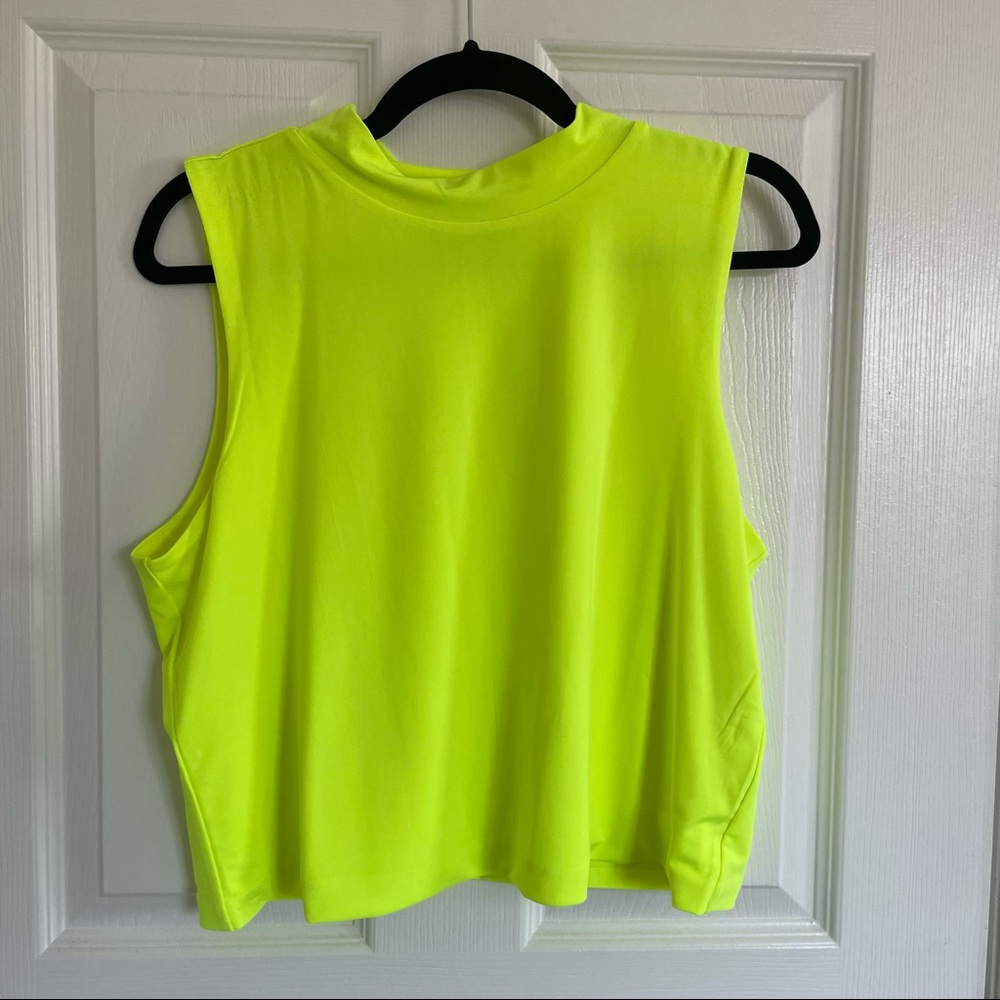 Eloquii Neon Yellow Cropped Sleeveless Top
